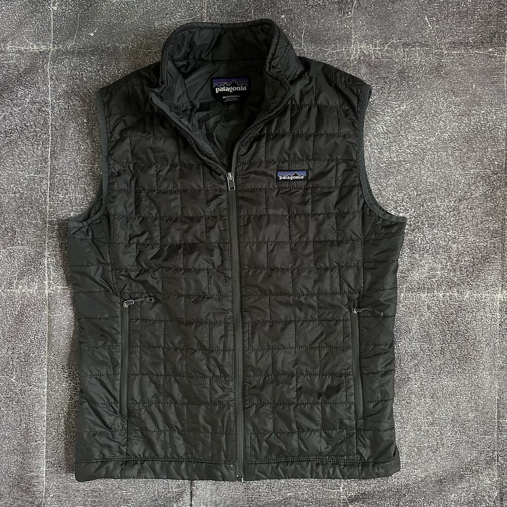 Men's Patagonia Forge Gray Nano Puff Insulated Puffer Zip Up Vest Jacket Sz M